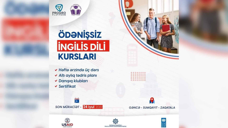 Ödənişsiz İngilis dili kurslarına son qeydiyyat tarixi uzadılıb