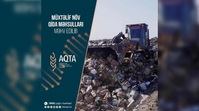 Sumqayıtda 7 tona yaxın müxtəlif növ qida məhsulları məhv edilib