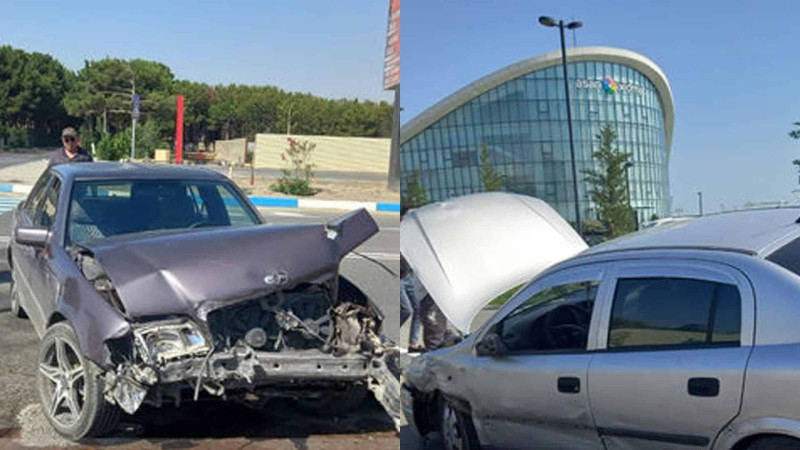 Bulvar yaxınlığında iki avtomobil toqquşub