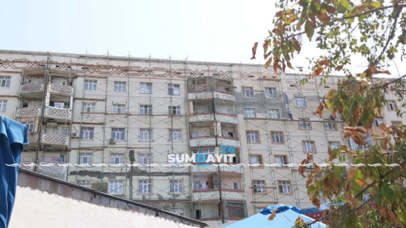 Yaşayış binalarının fasadları təmir edilir