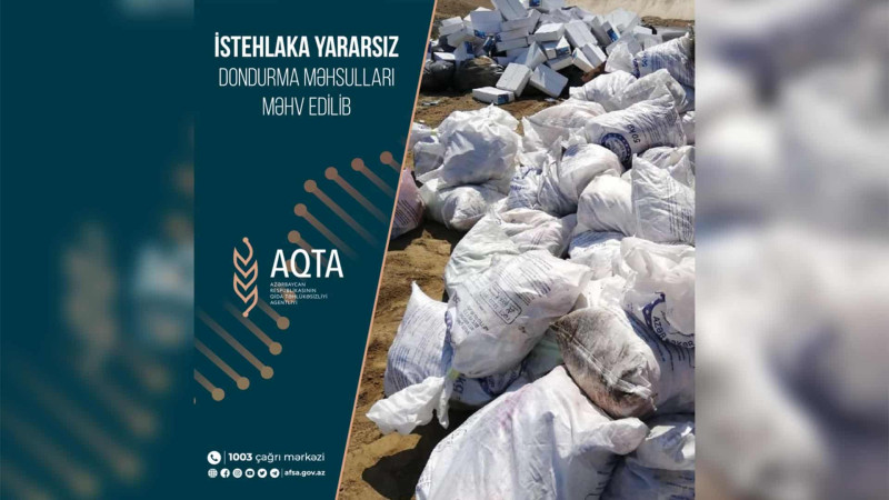 Sumqayıt poliqonunda 3 tona yaxın dondurma məhsulları məhv edilib