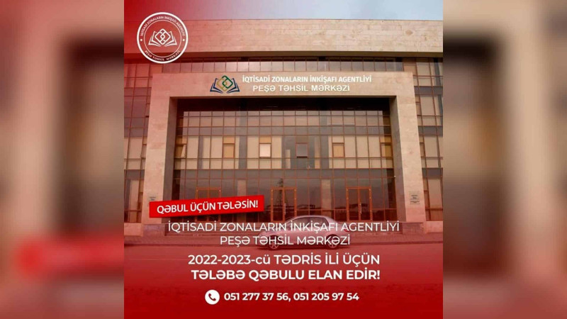 Peşə Təhsil Mərkəzində tələbə qəbuluna başlanılıb