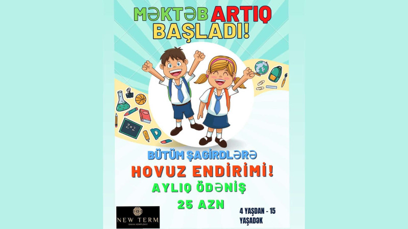 Məktəblilər üzgüçülük kurslarından endirimlə istifadə edə bilərlər