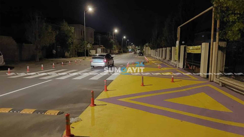 Uşaqların təhlükəsizliyini artırmaq məqsədilə müasir piyada keçidi yaradılıb