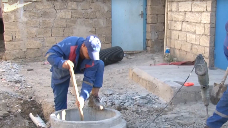 Sənaye məhəlləsində kanalizasiya xətti yenilənib