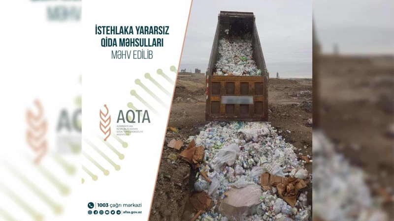 Sumqayıtda 9 tondan çox süd məhsulları utilizasiya olunub