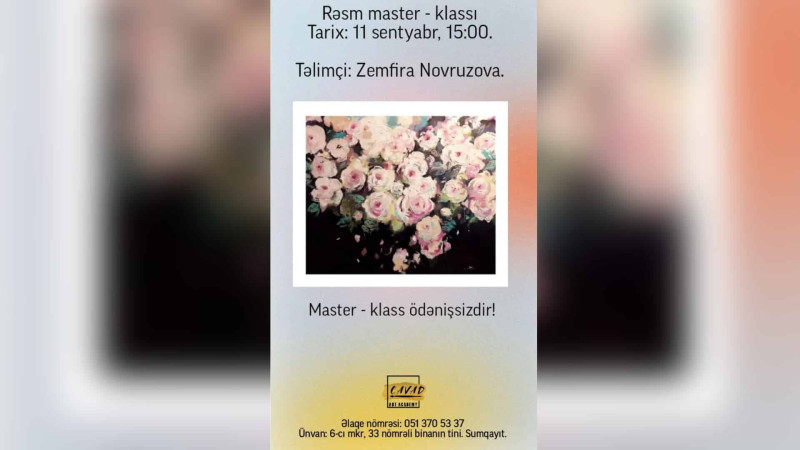 Rəsmsevərlər ödənişsiz master-klasa dəvət olunurlar