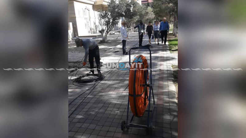 16-cı məhəllədə internet kabelləri yenilənib