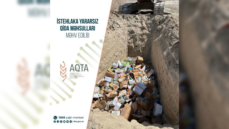 Sumqayıtda 5 tondan çox qida məhsulları utilizasiya edilib