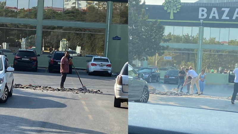 44-cü məhəllədə yeni elektrik xətti çəkilir