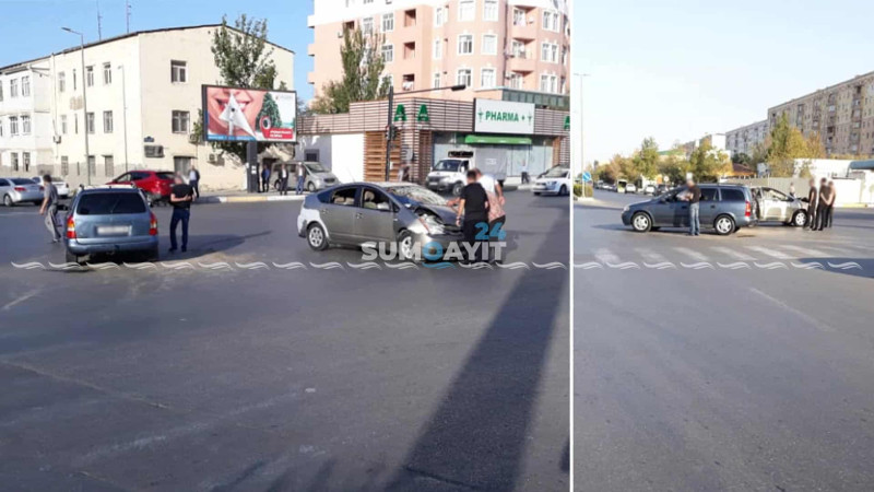 İki yolun kəsişməsində qəza baş verib