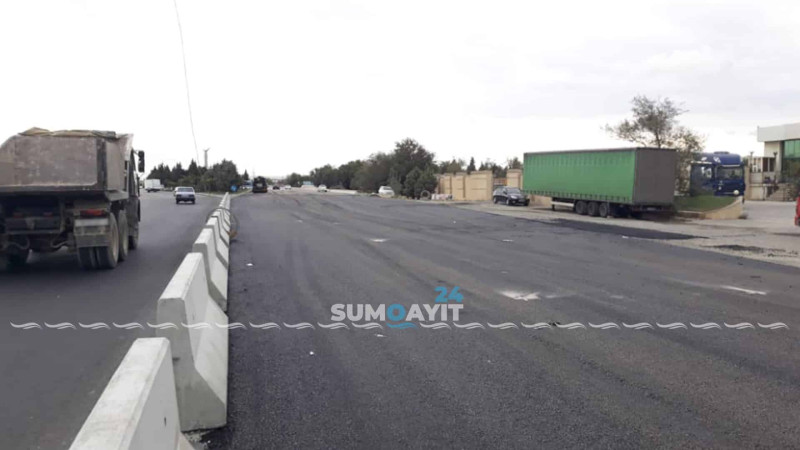 Bakı-Quba yolu: H.Z.Tağıyev qəsəbəsində tamamlama işləri aparılır