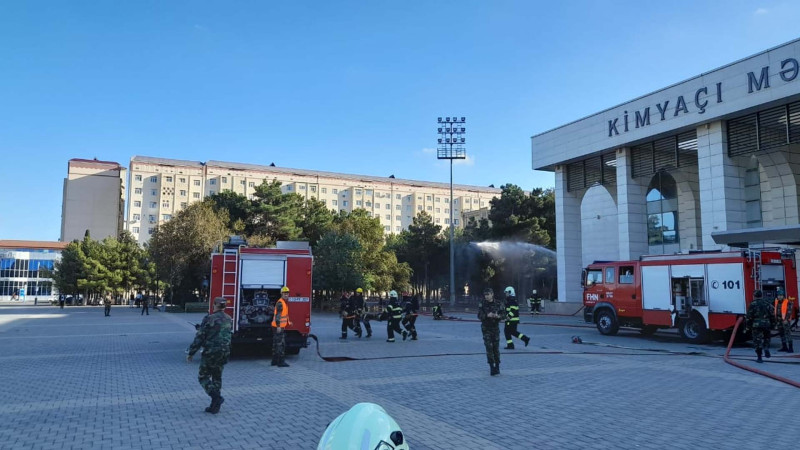 “Yüksək saylı çağırışla yanğınların söndürülməsi” mövzusunda təlim keçirilib