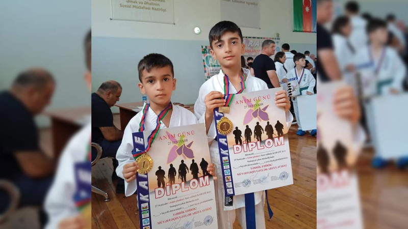 Şəhidimizin iki oğlu karate üzrə Sumqayıt birinciliyinin qalibi olub