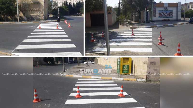 Cümə məscidi yaxınlığında nişanlanma xətləri rənglənib
