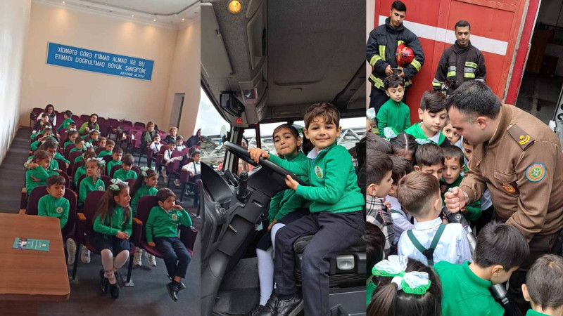 Məktəblilər Yanğından Mühafizə Hissəsində olublar