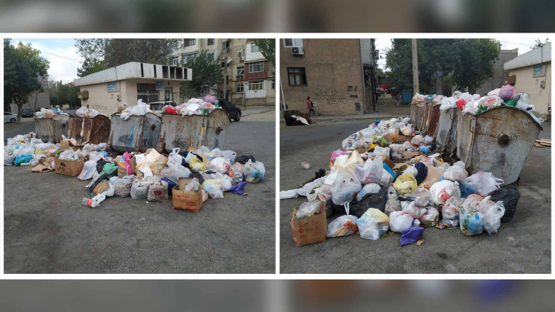 Sakinlər zibil qutularının yığışdırılmamasından narazıdırlar