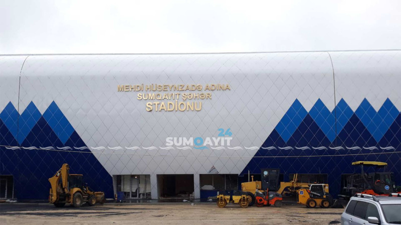 Sumqayıt şəhər stadionunda tamamlama işləri yekunlaşır