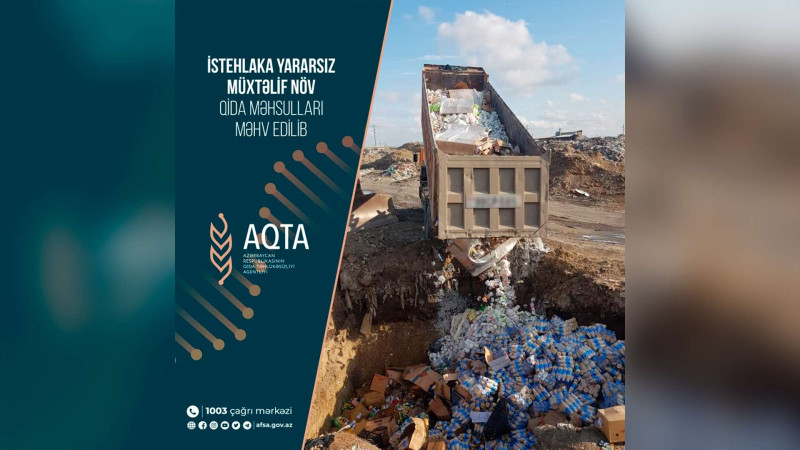 Sumqayıtda 38 tondan çox məhsul utilizasiya olunub