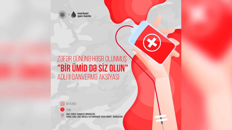 Zəfər Gününə həsr olunmuş qanvermə aksiyası keçiriləcək