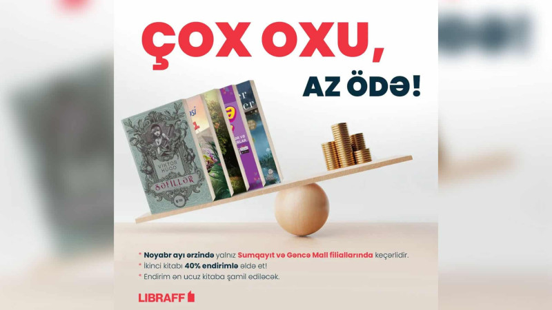 Kitabsevərlər üçün ay ərzində endirim aksiyası keçiriləcək