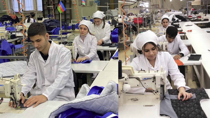 Peşə Təhsil Mərkəzinin tələbələri tikiş fabrikində təlim keçirlər