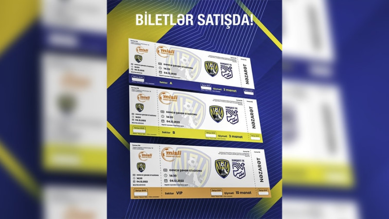 “Sumqayıt” - “Kəpəz” oyununa bilet satışı aparılır