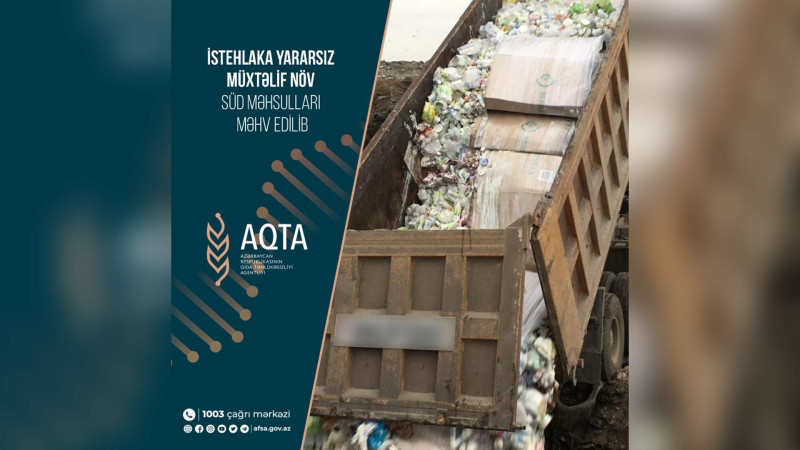 İstehlaka yararsız tonlarla süd məhsulu utilizasiya olunub
