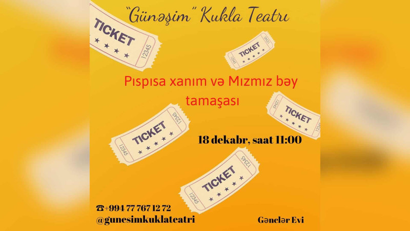 ”Günəşim” Kukla Teatrında tamaşa təqdim ediləcək