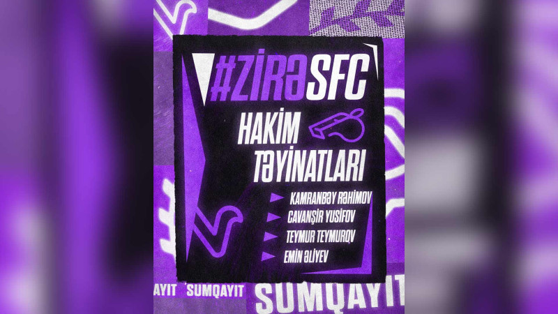 Zirə - Sumqayıt qarşılaşmasını bu hakimlər idarə edəcəklər