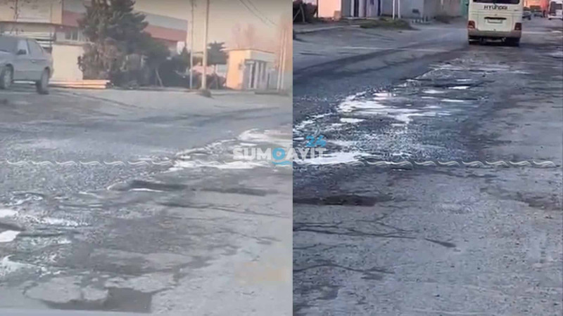 Saray qəsəbəsi: sakinlər yollardan narazıdırlar
