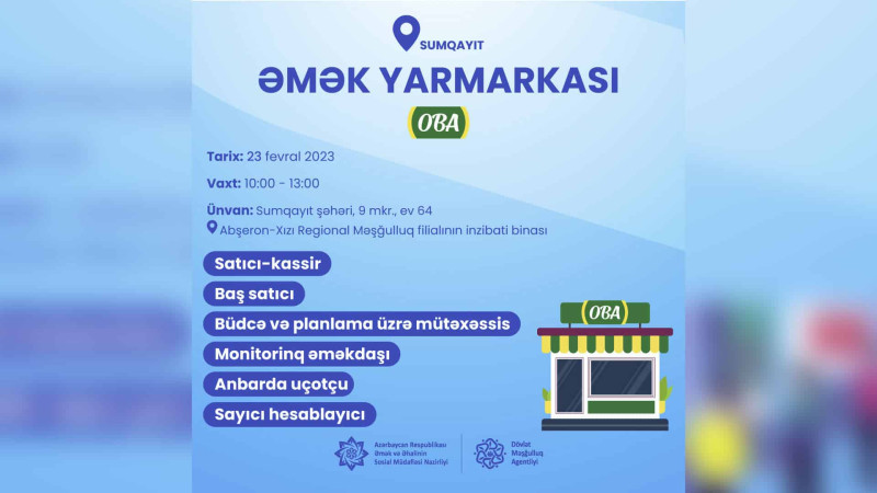 İşsiz və işaxtaranların nəzərinə: əmək yarmarkası təşkil olunacaq