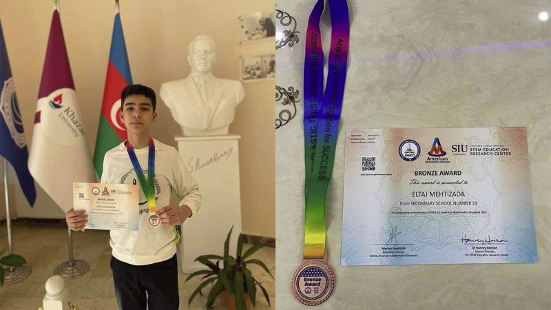 Məktəblimiz Riyaziyyat Olimpiadasında gümüş medal qazanıb