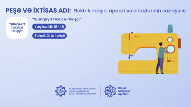 Dövlət Məşğulluq Agentliyi şəhərimizdə pulsuz kurs təşkil edir
