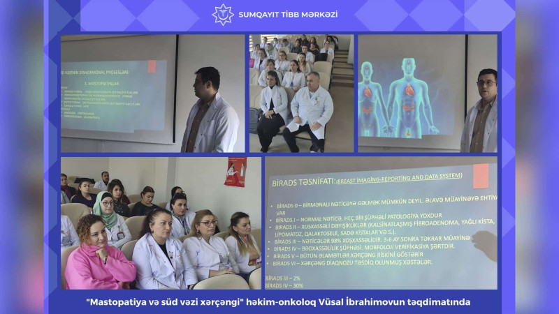 Xəstəxanada “Mastopatiya və süd vəzi xərçəngi” mövzusunda seminar baş tutub