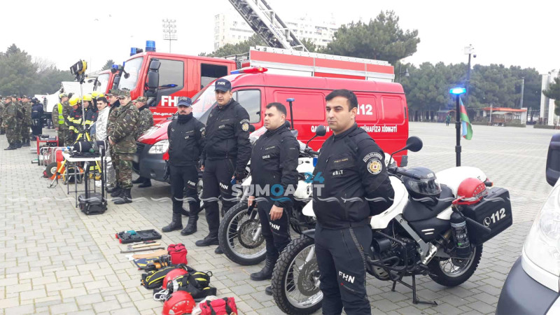 Sumqayıtda mülki müdafiə təlimi baş tutur
