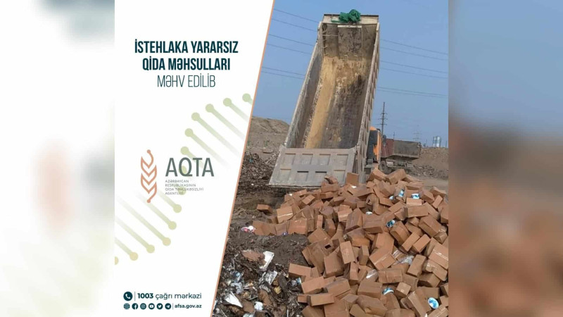 Yararsız 63 ton məhsul məhv edilib