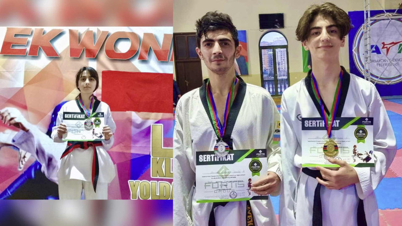 Liqa döyüşləri: taekvondoçularımızdan 1 qızıl və 2 gümüş medal