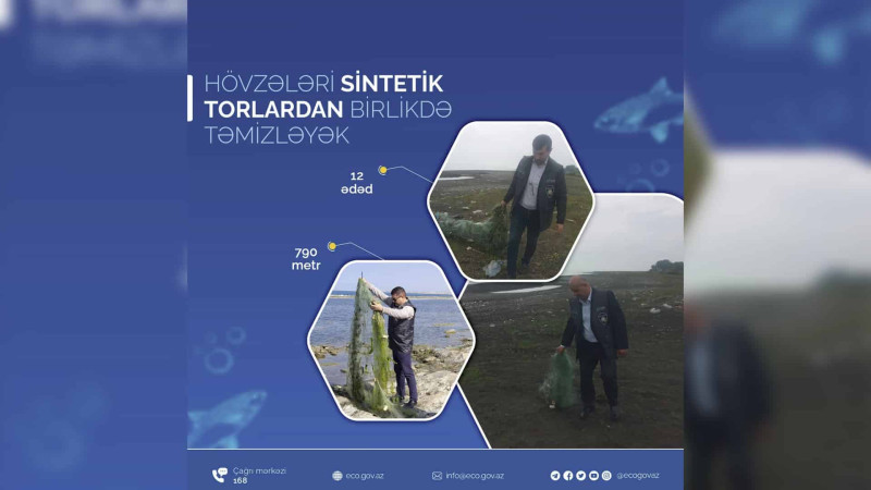Sumqayıtda dənizdən sintetik tor götürülüb
