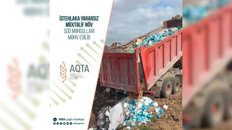Poliqonda 51,3 ton süd məhsulu məhv edilib