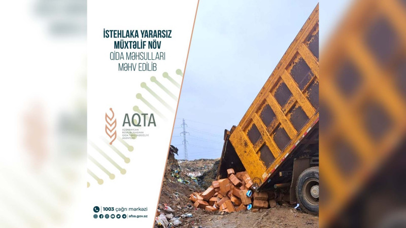 37 ton qida məhsulu utilizasiya edilib