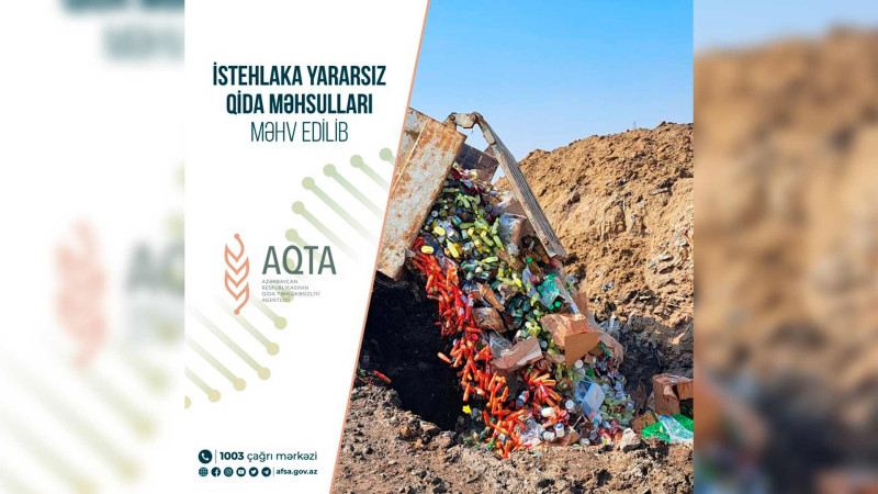 Sumqayıtda 28 ton qida məhsulu utilizasiya olunub