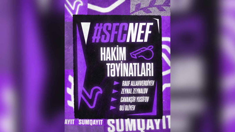 Sumqayıt - Neftçi matçını bu hakimlər idarə edəcəklər