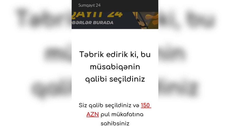 Dələduzlar Sumqayıt24-ün adından istifadə edirlər