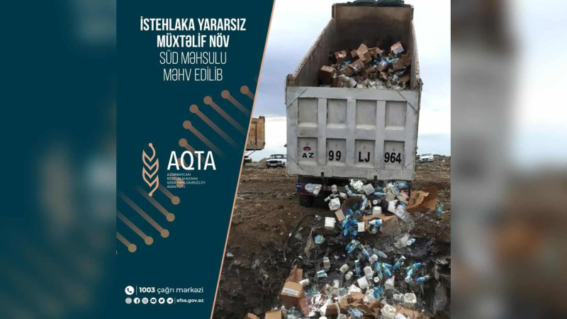 Sumqayıtda 22 ton süd məhsulu məhv edilib