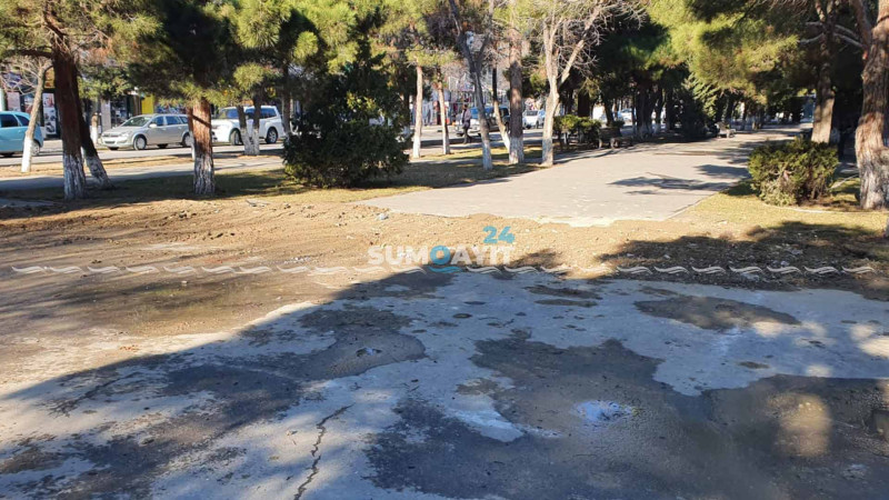 İstirahət guşəsində inşası dayandırılmış obyekt yenidən tikilir