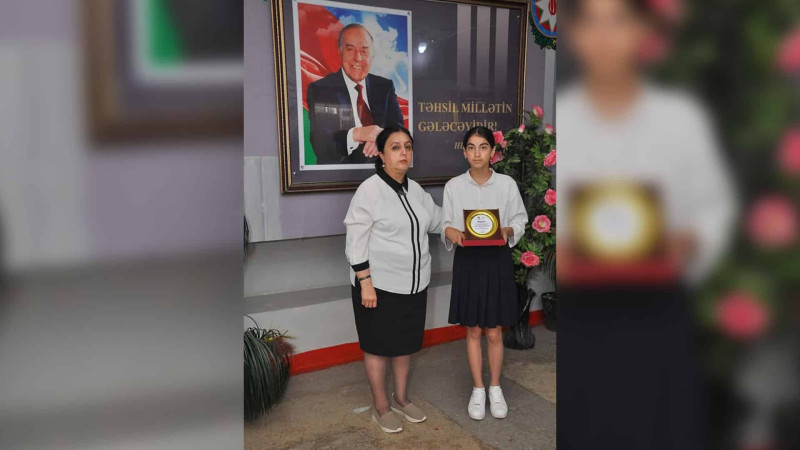 Rəsm müsabiqəsinin qalibi olan şagirdimiz diplomla mükafatlandırılıb