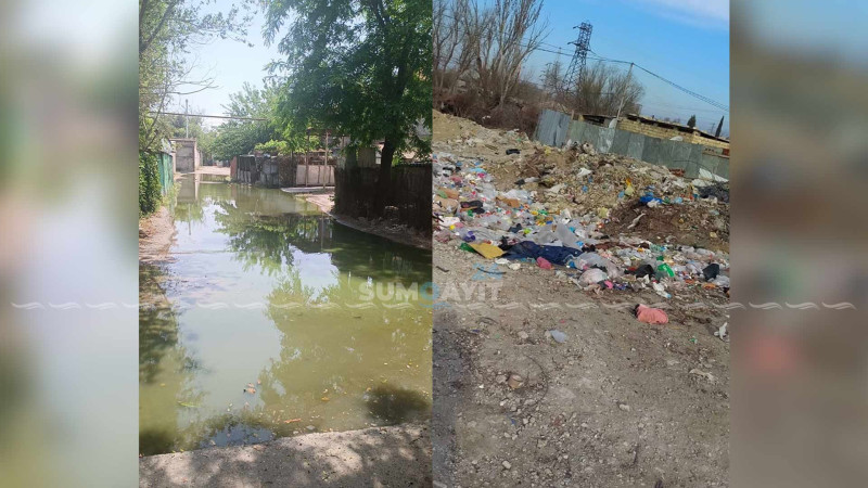 İnşaatçılar qəsəbəsində yolları çirkab sular basır