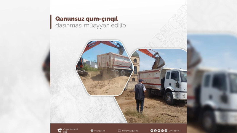 Novxanı bağlarında sürücülər qanunsuz qum-çınqıl daşıyıblar