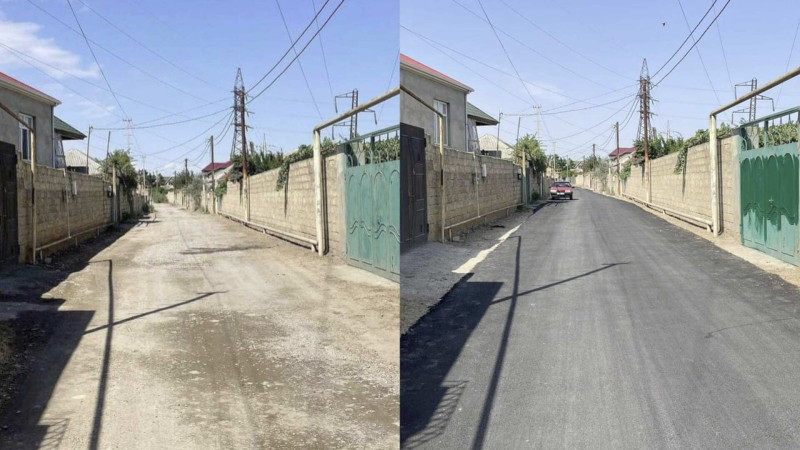 Yaşıldərədə yol örtüyü yenilənib